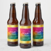 独自のビジネスロゴ金ゴールドを作成すフェイクる ビールラベル (ボトル)