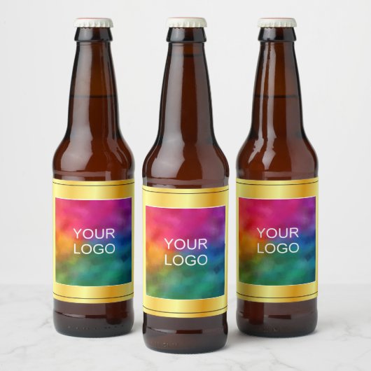 独自のビジネスロゴ金ゴールドを作成すフェイクる ビールラベル (ボトル)