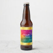 独自のビジネスロゴ金ゴールドを作成すフェイクる ビールラベル (正面)