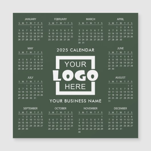 独自のビジネスロゴ2025カレンダーの追加 | マグネット (正面)