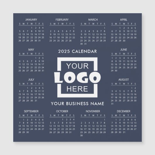 独自のビジネスロゴ2025カレンダーの追加 | マグネット (正面)