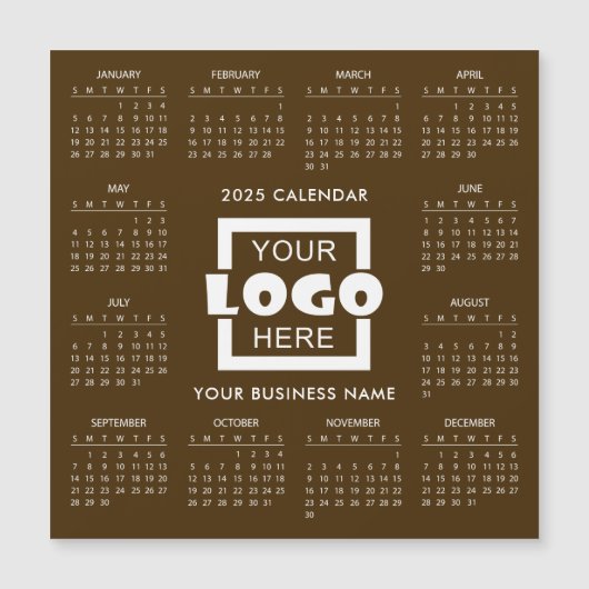 独自のビジネスロゴ2025カレンダーの追加 | マグネット (正面)