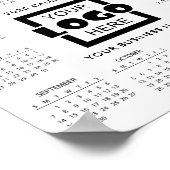 独自のビジネスロゴ2025カレンダーポスターの追加 ポスター (角)