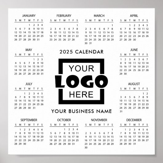 独自のビジネスロゴ2025カレンダーポスターの追加 ポスター (正面)