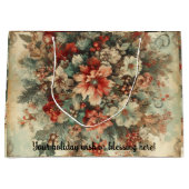 独自のビンテージクリスマスブーケを作成 ラージペーパーバッグ (正面)