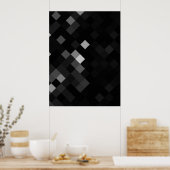 独自のピクセルカスタム背景を作成 – 黒 ポスター (キッチン)