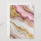 独自のピンクとカスタム金ゴールドのアルコールインクを作成する セーブザデート (裏面)