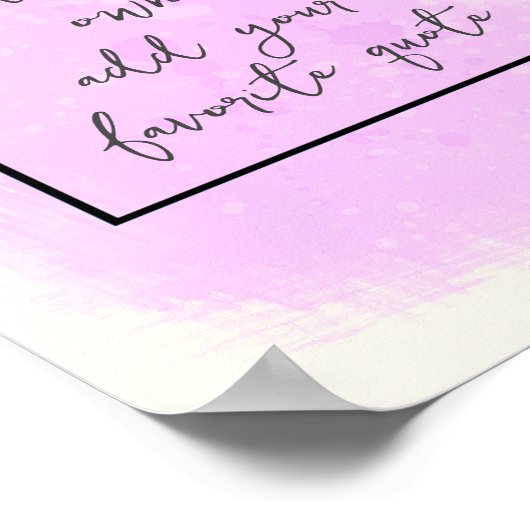 独自のピンクとクリームを作成する追加文字 ポスター (角)