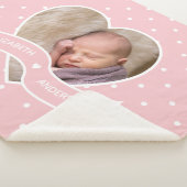 独自のピンクと白の水玉模様ベビー写真を作成 シェルパブランケット (3/4)