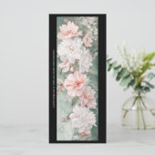 独自のピンクと白の花ブックマークカードを作成 (スタンド正面)