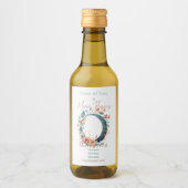 独自のピンクと金ゴールドのフローラムーンを作成 ワインラベル (正面)