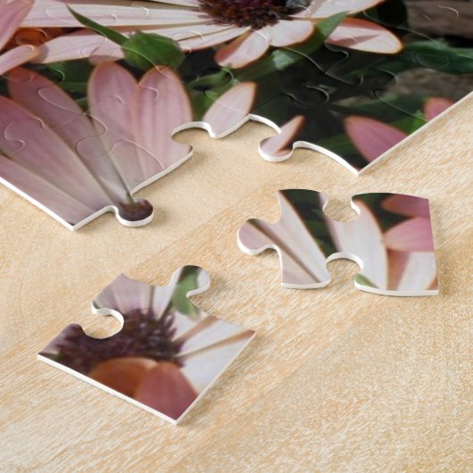 独自のピンクのアフリカの花のデイジー写真を作成 ジグソーパズル (側面)