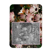 独自のピンクのアフリカの花のデイジー写真を作成 マグネット (縦)