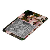 独自のピンクのアフリカの花のデイジー写真を作成 マグネット (左側)