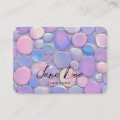 独自のピンクのカスタムオパール石パターンを作成 名刺 (正面)