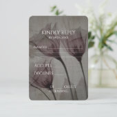 独自のピンクのセピアX線ヴィンテージ花を作成 出欠カード (スタンド正面)