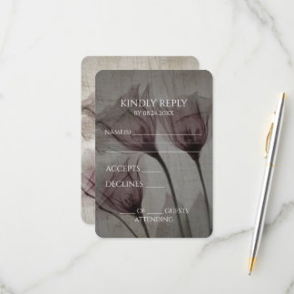 独自のピンクのセピアX線ヴィンテージ花を作成 出欠カード