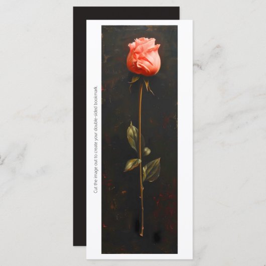 独自のピンクのバラのつぼみカードを作成する (正面/裏面)