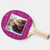 独自のピンクの写真をグリッター 卓球ラケット (横)