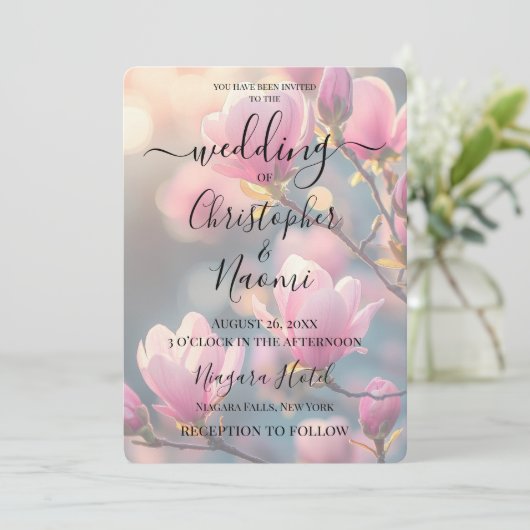 独自のピンクの出芽花を作成する 招待状 (スタンド正面)