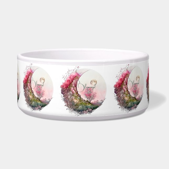 独自のピンクの月景色を作成 ボウル (正面)