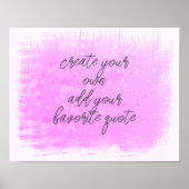 独自のピンクの水の色を作成デザイン追加文字 ポスター (正面)