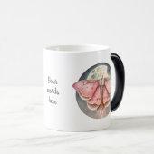 独自のピンクの満月の蛾を作成 モーフィングマグカップ (正面右)