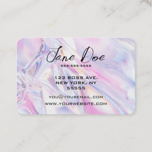 独自のピンクの虹色を作成 名刺 (裏面)