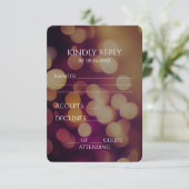 独自のピンクの金ゴールド《写真》ぼけ味の作成 出欠カード (スタンド正面)