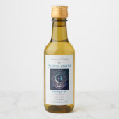 独自のピンクの雲とシルバームーンを作成 ワインラベル (正面)