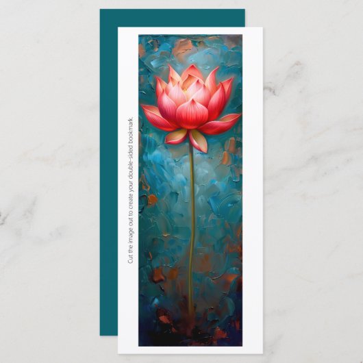 独自のピンクのLotus色彩の鮮やかブックマークカードを作成する (正面/裏面)