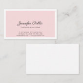 独自のピンクエレガント色のシンプル平野をモダン作成 名刺 (正面/裏面)