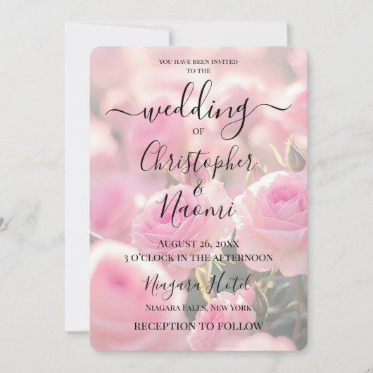 独自のピンクカスタムのロかわいらしーゼを作成 招待状 (正面)