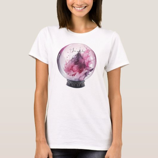 独自のピンククリスタルボールを作成 Tシャツ (正面)