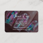 独自のピンクホログラフィック爪、 ネイルの作成 名刺 (裏面)