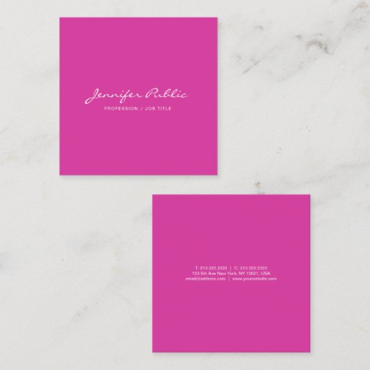 独自のピンクモダンをエレガント作頭が切れる成 スクエア名刺 (正面/裏面)