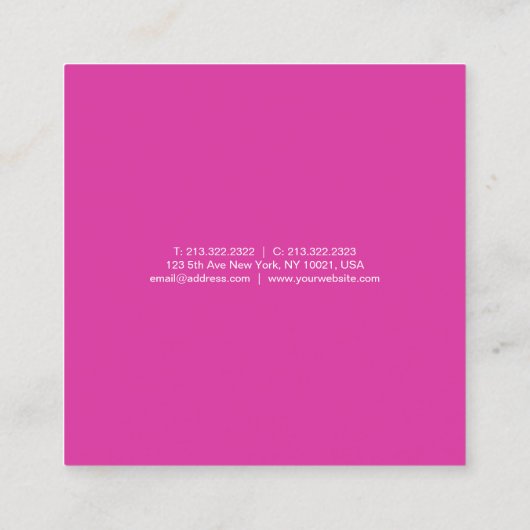 独自のピンクモダンをエレガント作頭が切れる成 スクエア名刺 (裏面)