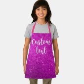 独自のピンク色のグリッターパーソナライズされた子 エプロン (インサイチュ)