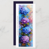 独自のピンク色の青いアジサイのブックマークを作成 (正面/裏面)