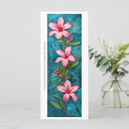 独自のピンク色彩の鮮やかのハイビスカスブックマークの作成 (スタンド正面)