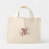 独自のピンク赤面フローラBOHO BridalPartyギフトを作成 ミニトートバッグ (正面)