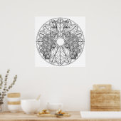 独自のピーコックスのマンダラカラーリングポスターを着色 ポスター (キッチン)