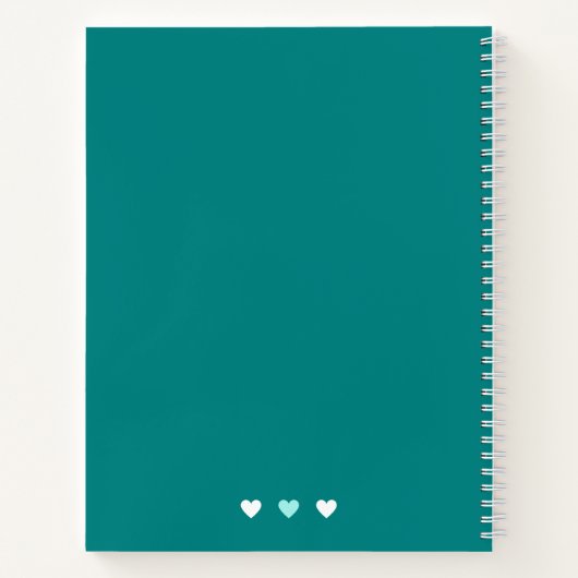  独自のファミリレシピの作成お気に入りのティール（緑がかった色） ノートブック (裏面)