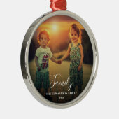 独自のファミリースクリプト写真を作成モノグラムの メタルオーナメント (右)