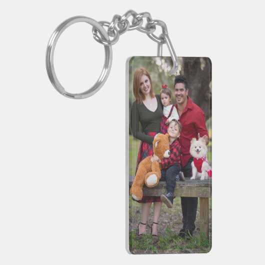 独自のファミリーフォトキーチェーンを作成パーソナライズされたする キーホルダー (正面左)