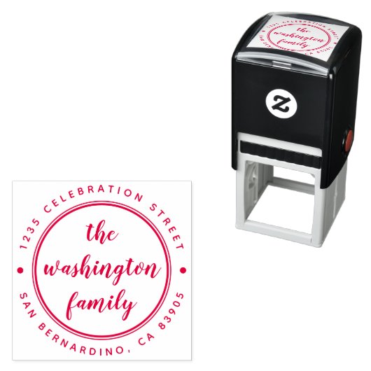 独自のファミリ名を作成するカスタム差出人住所 セルフインキングスタンプ (インサイチュ)