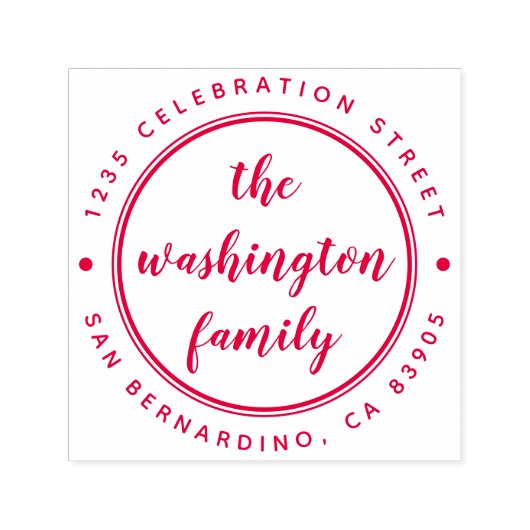 独自のファミリ名を作成するカスタム差出人住所 セルフインキングスタンプ (デザイン)