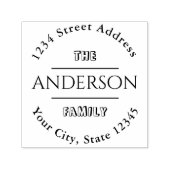 独自のファミリ名を作成ラウンド差出人住所 セルフインキングスタンプ (デザイン)