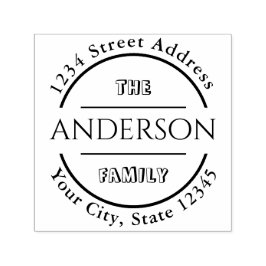 独自のファミリ名を作成ラウンド差出人住所 セルフインキングスタンプ