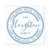 独自のファミリ名を作成ラウンド差出人住所 セルフインキングスタンプ (デザイン)